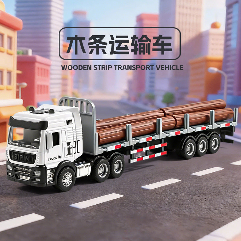 Children's Toy Alloy Excavator Dump Crane Car Model Bulldozer Boys' Truck Engineering Vehicle
