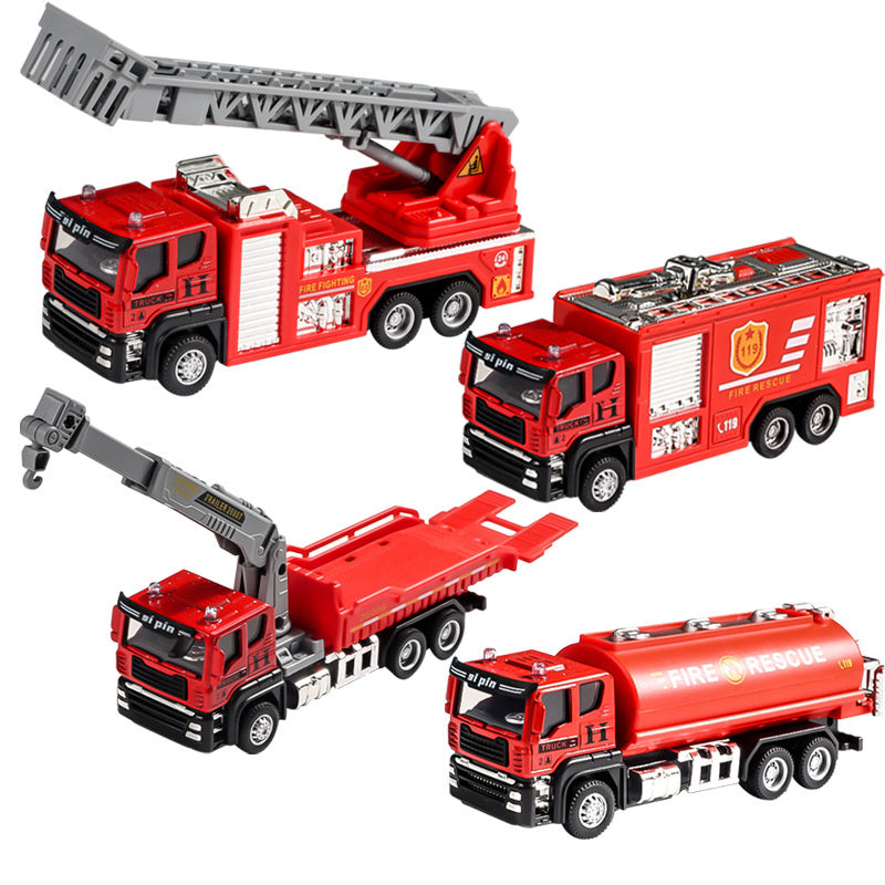 Children's Toy Alloy Excavator Dump Crane Car Model Bulldozer Boys' Truck Engineering Vehicle