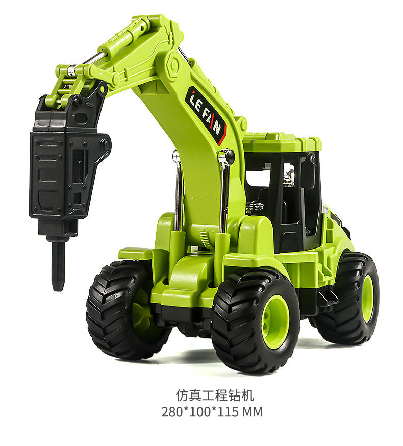 Children's Toy Alloy Excavator Dump Crane Car Model Bulldozer Boys' Truck Engineering Vehicle
