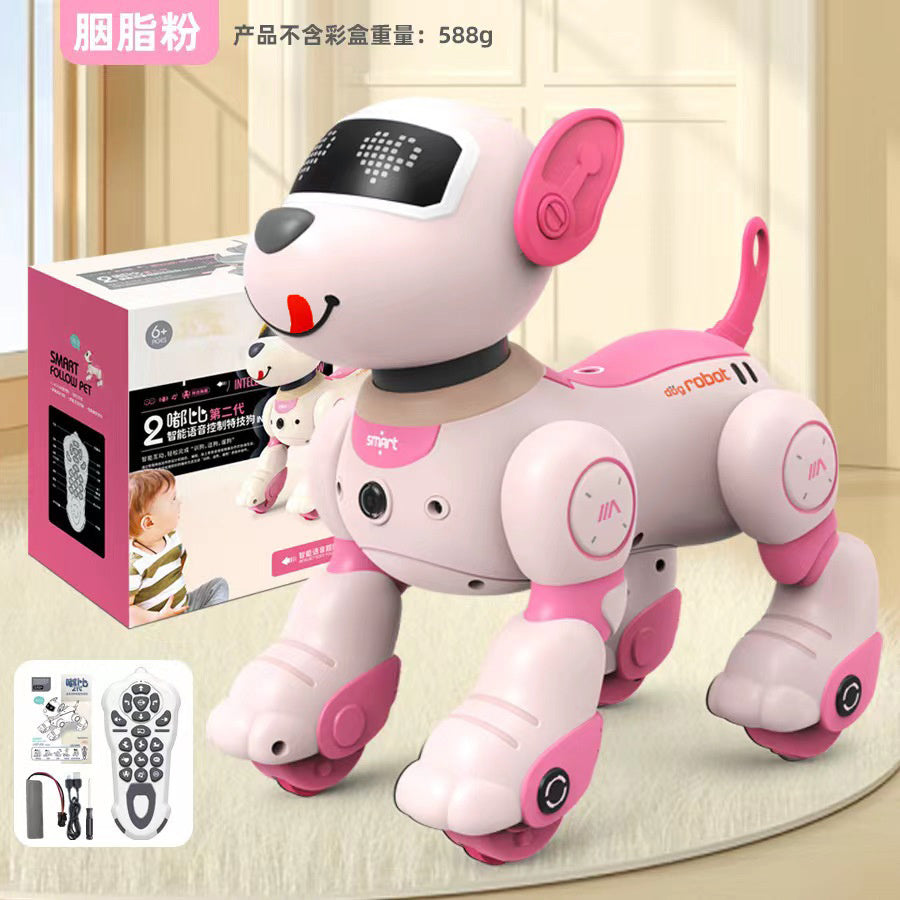 Cross-border Intelligent Voice-Activated Talking Robot Dog with Touch Sensing, Song and Dance Programming, Remote Control, Educational Toy