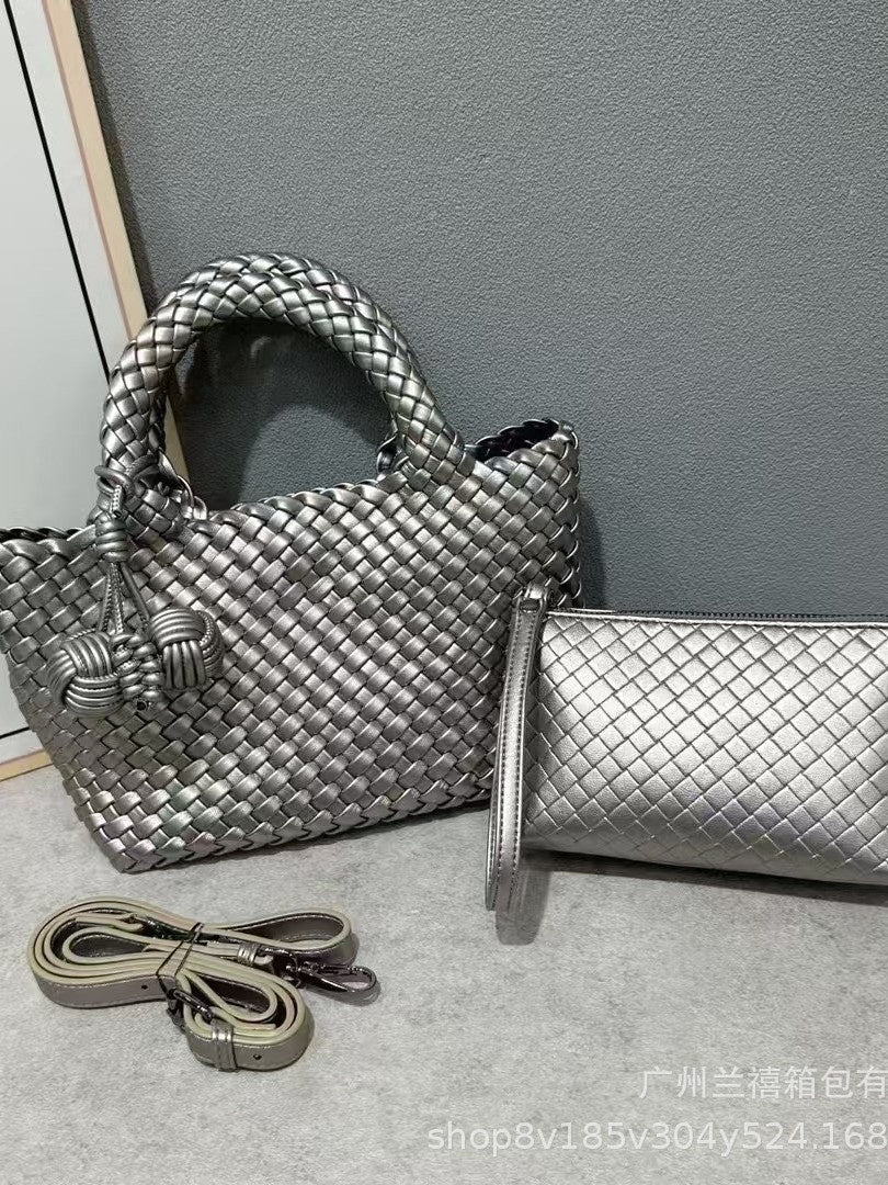 Handmade Soft Leather Woven Handbag for Women 2025 New Single Shoulder Crossbody Bag Unique Design Fashion Versatile Stylish