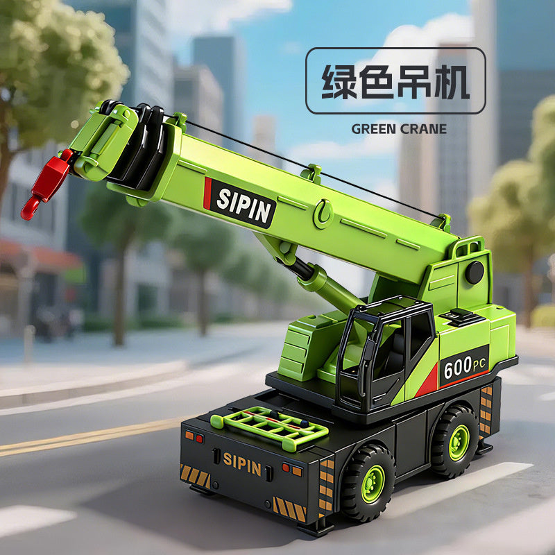 Children's Toy Alloy Excavator Dump Crane Car Model Bulldozer Boys' Truck Engineering Vehicle