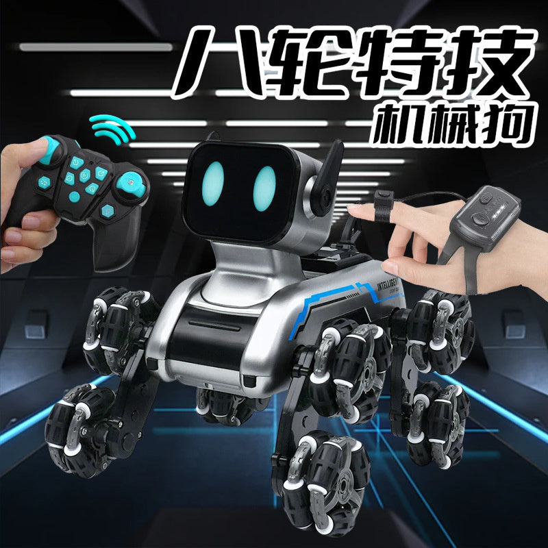 Children's Remote Control Car Intelligent Robot Gesture Sensing Transforming Eight-Wheel Stunt Electric Mechanical Dog Toy Wholesale