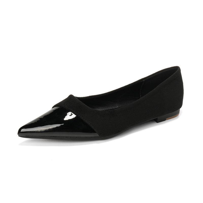 Weiwei Girl 201-1 French Flat Pointed Toe Single for Women Summer Fairy Style Matching Dress Patchwork Commuting Women's Shoes