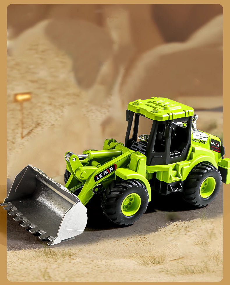 Children's Toy Alloy Excavator Dump Crane Car Model Bulldozer Boys' Truck Engineering Vehicle