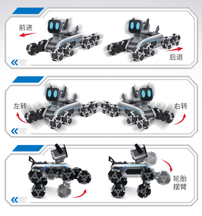 Children's Remote Control Car Intelligent Robot Gesture Sensing Transforming Eight-Wheel Stunt Electric Mechanical Dog Toy Wholesale