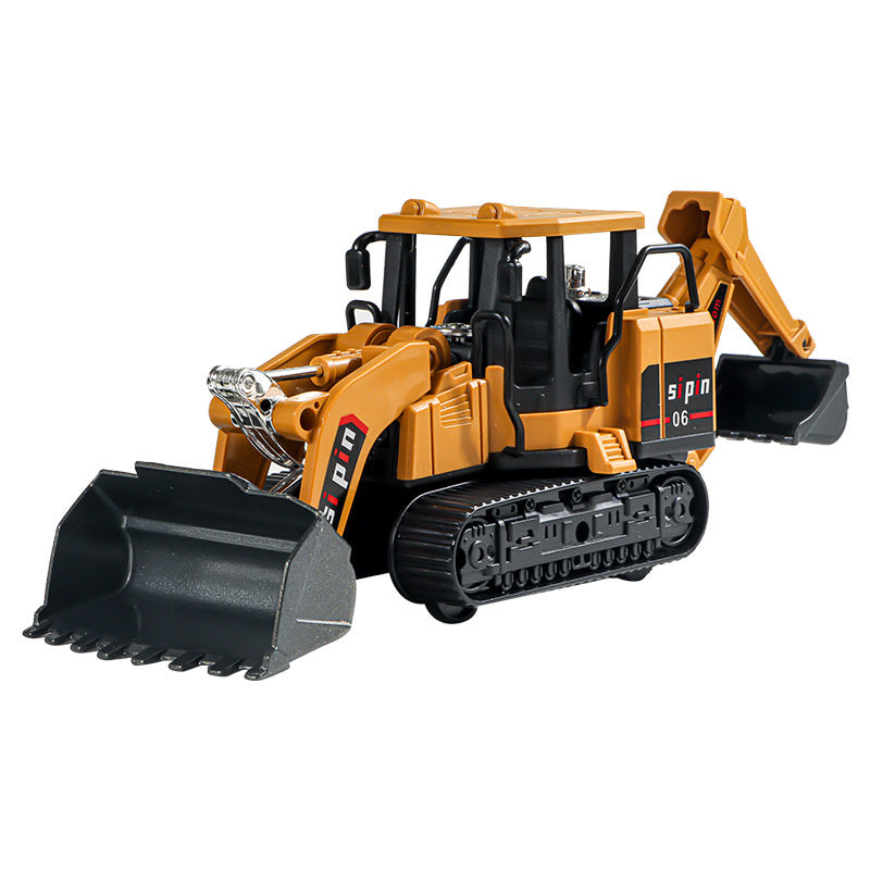 Children's Toy Alloy Excavator Dump Crane Car Model Bulldozer Boys' Truck Engineering Vehicle