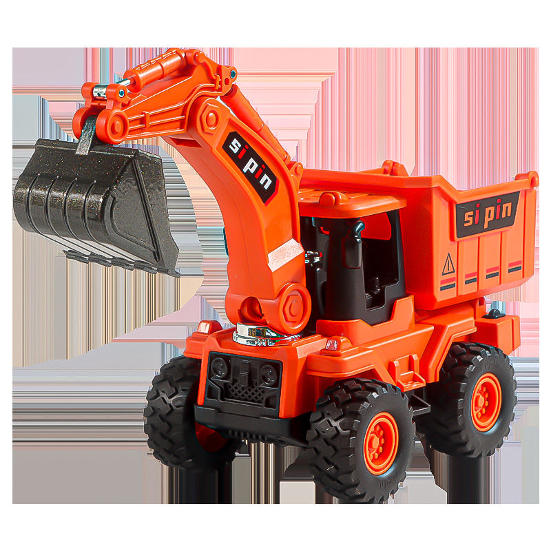 Children's Toy Alloy Excavator Dump Crane Car Model Bulldozer Boys' Truck Engineering Vehicle