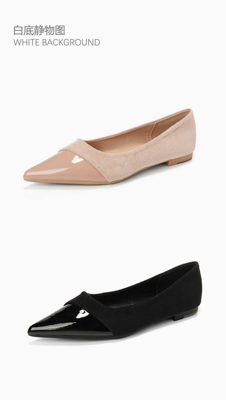 Weiwei Girl 201-1 French Flat Pointed Toe Single for Women Summer Fairy Style Matching Dress Patchwork Commuting Women's Shoes