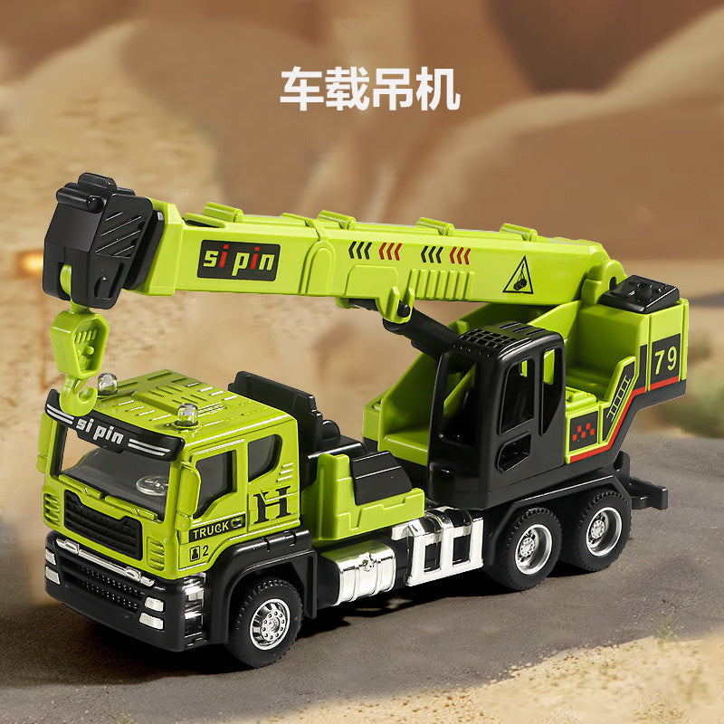 Children's Toy Alloy Excavator Dump Crane Car Model Bulldozer Boys' Truck Engineering Vehicle