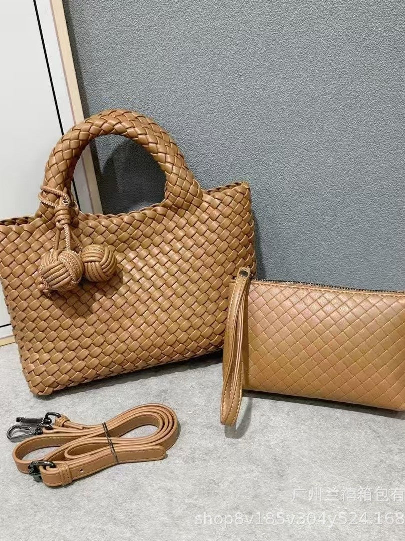 Handmade Soft Leather Woven Handbag for Women 2025 New Single Shoulder Crossbody Bag Unique Design Fashion Versatile Stylish