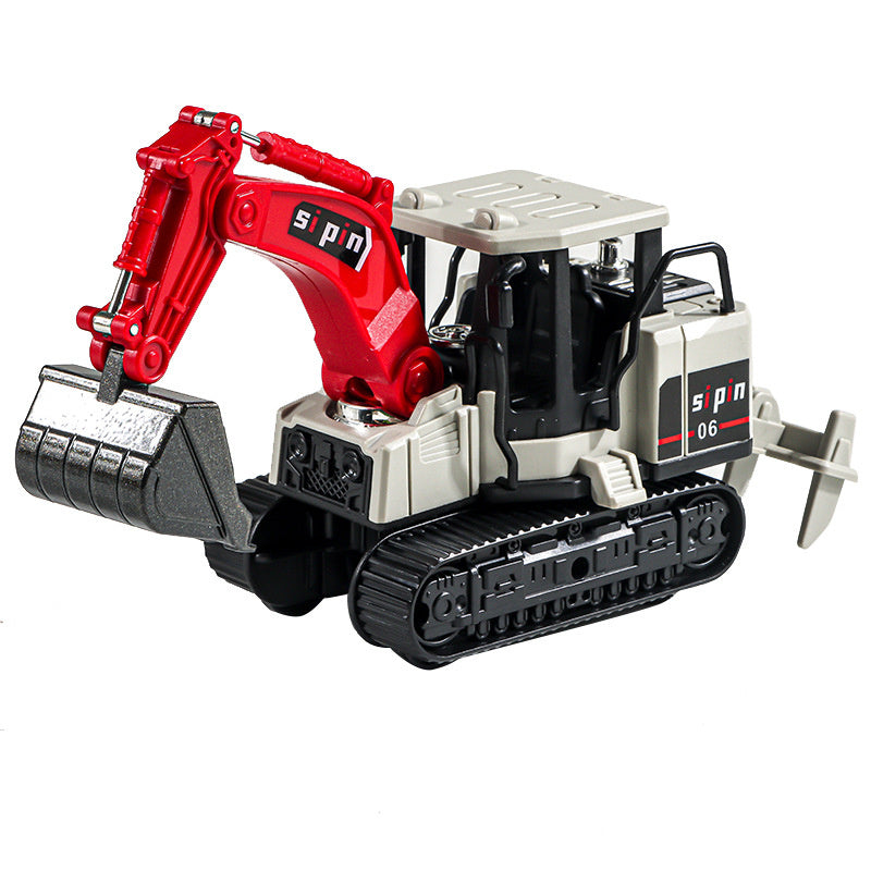 Children's Toy Alloy Excavator Dump Crane Car Model Bulldozer Boys' Truck Engineering Vehicle