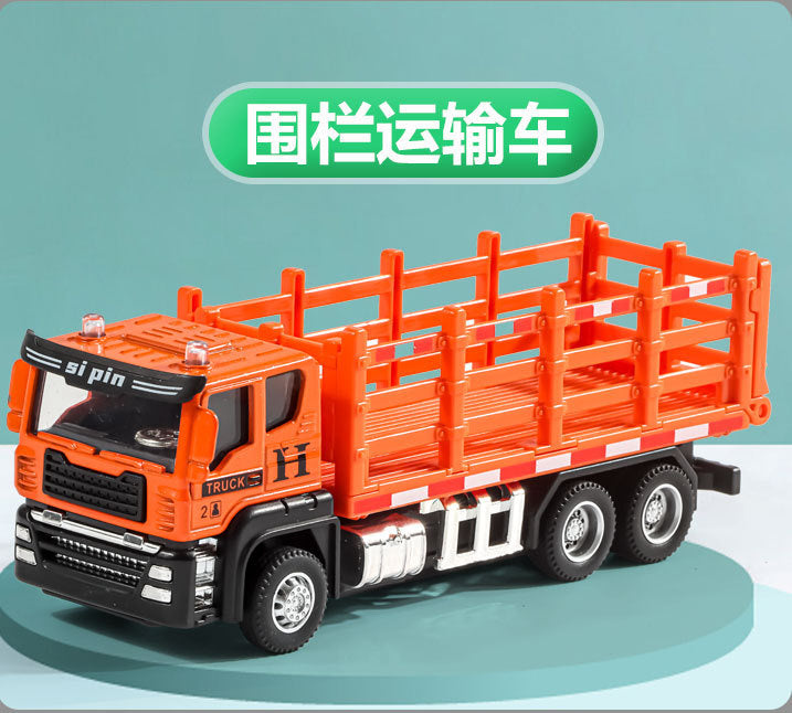 Children's Toy Alloy Excavator Dump Crane Car Model Bulldozer Boys' Truck Engineering Vehicle