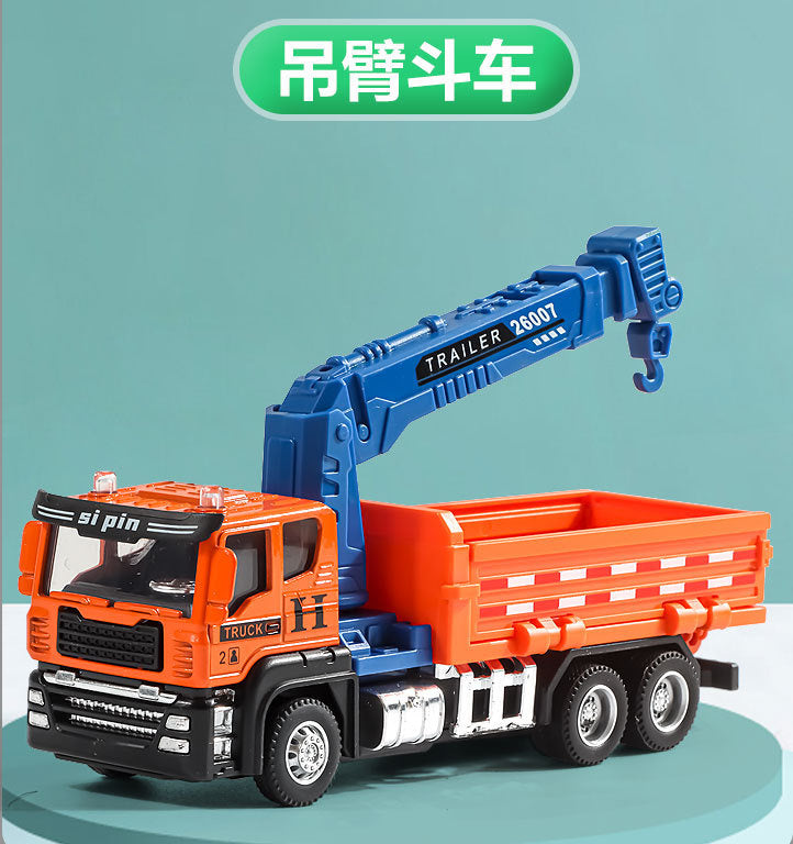 Children's Toy Alloy Excavator Dump Crane Car Model Bulldozer Boys' Truck Engineering Vehicle